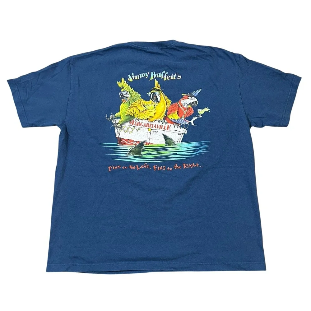 Jimmy Buffetts Margaritaville Las Vegas T-Shirt Adult XL Nevada Phins Up Blue - Picture 2 of 8